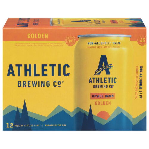 Athletic Brewing Co Beer, Upside Dawn, Golden, 12 Pack