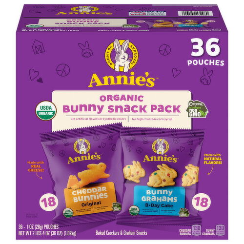 Annie's Organic Cheddar Bunnies/Birthday Day Cake Bunny Snack Pack