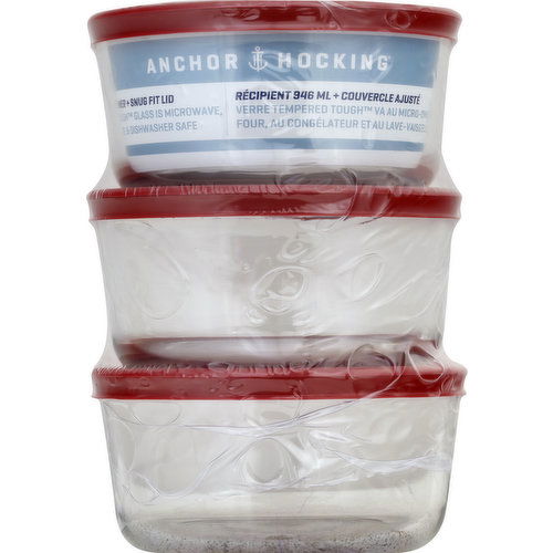 Anchor Hocking Container + Lid, 4 Cup