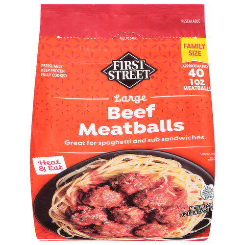 First Street Large Beef Meatballs Family Size