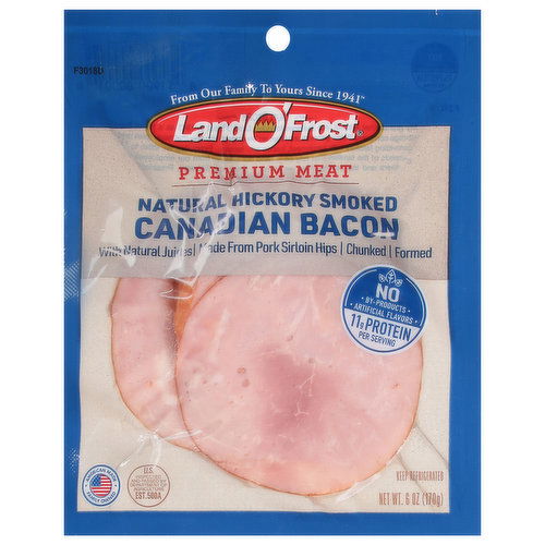 Land O'Frost Bacon, Canadian, Natural Hickory Smoked