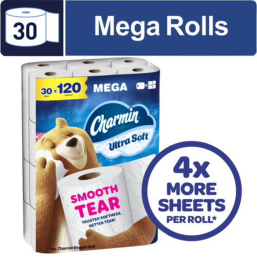 Charmin Toilet Paper Ultra Soft, Mega Rolls Image 1 of 6