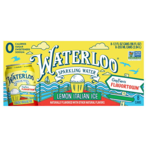 Waterloo Sparkling Water, Lemon Italian Ice Image 1 of 3