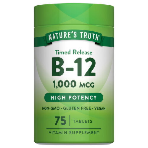 Nature's Truth Tablets High Potency Timed Released 1000 mcg Vitamin B-12 Image 1 of 9