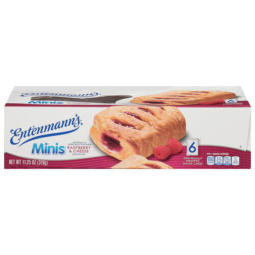 Entenmann's Danish, Raspberry & Cheese, Minis
