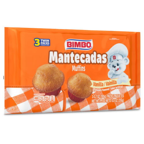 Bimbo Vanilla Muffins, 3 count, 11.10 oz