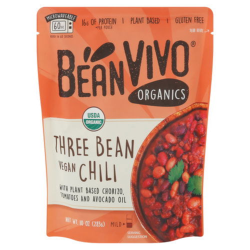 BeanVivo Three Bean Chili, Vegan, Mild