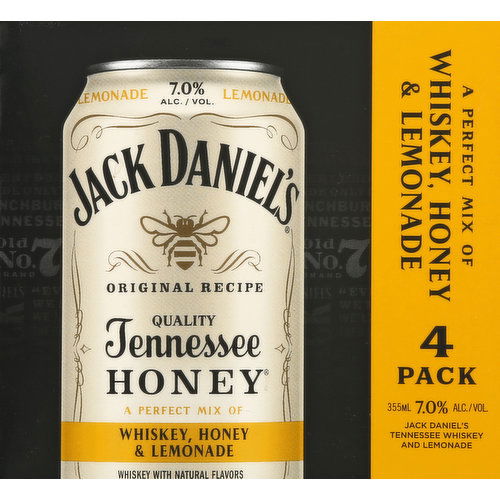 Jack Daniel's Whiskey, Tennesse Honey, 4 Pack