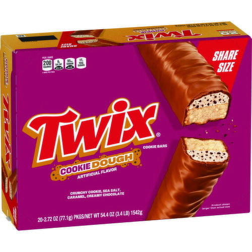 Twix Twix Cookie Dough Milk Chocolate Bars, Share Size - 20 Ct Bulk Box