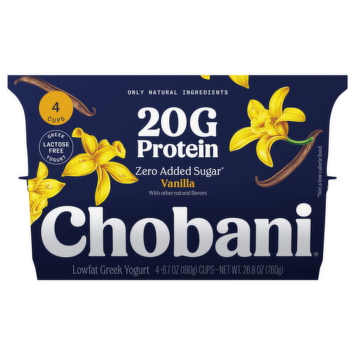 Chobani Lowfat Vanilla Greek Yogurt Image 1 of 6