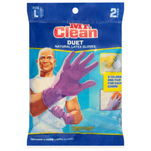 Mr. Clean Gloves, Premium Latex, Large