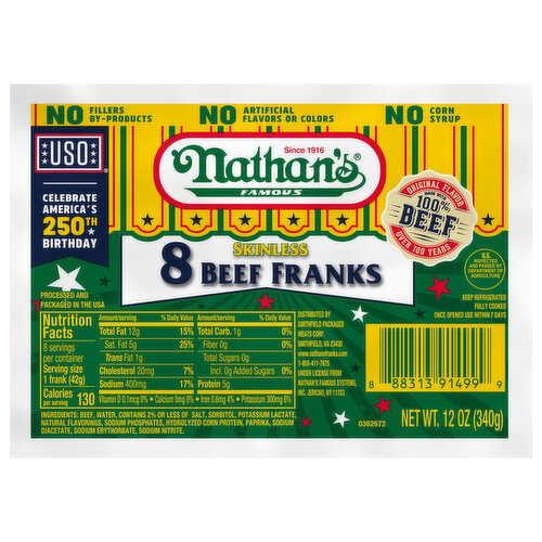 Nathan's Famous Skinless Beef Franks