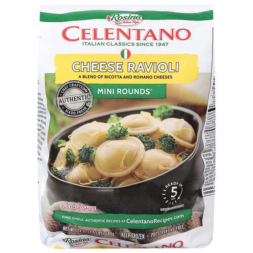 Celentano Ravioli, Cheese, Mini Rounds