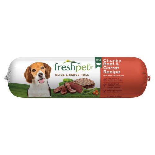Freshpet Healthy & Natural Dog Food, Fresh Beef Roll, 1.5lb