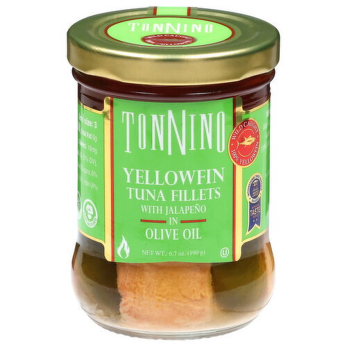 Tonnino Yellowfin Tuna Fillets with Jalapeno in Olive Oil Image 1 of 6