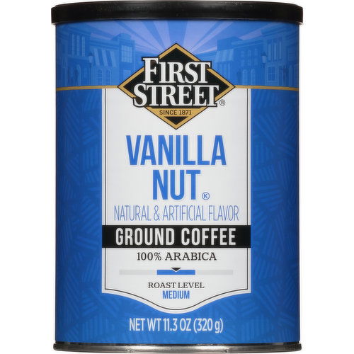 First Street Coffee, 100% Arabica, Ground, Medium, Vanilla Nut