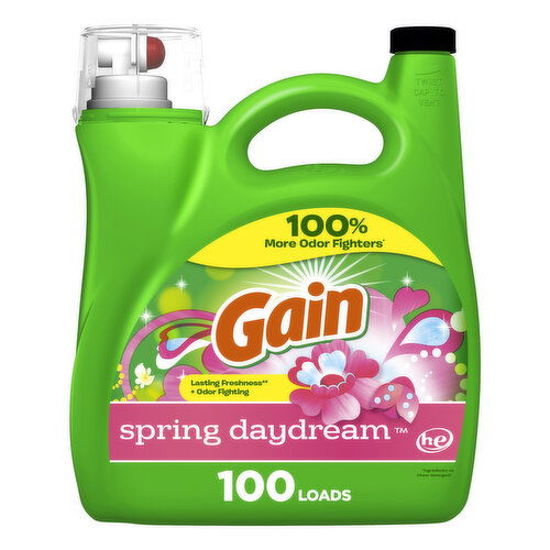 Gain Liquid Laundry Detergent, Spring Daydream Scent, 100 loads