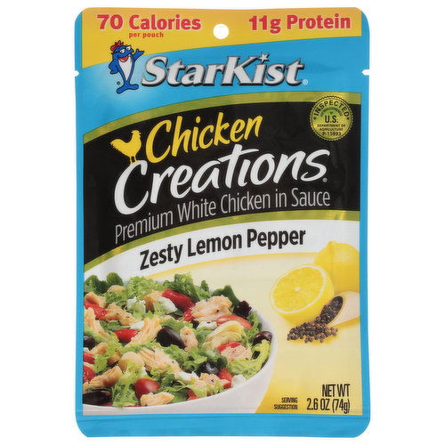 StarKist Chicken in Sauce, Zesty Lemon Pepper, Premium, White