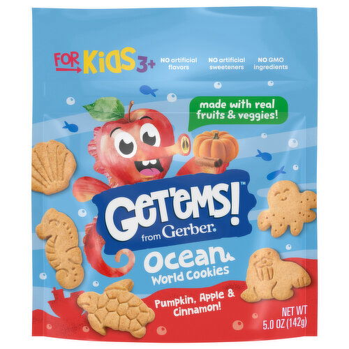 Gerber for Kids 3+ Ocean World Pumpkin, Apple & Cinnamon Cookies