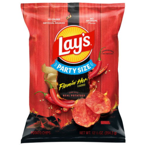 Lay's Flamin' Hot Flavored Potato Chips Party Size