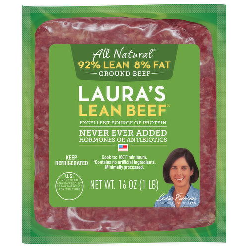 Laura's All Natural 92% Lean 8% Fat Ground Beef
