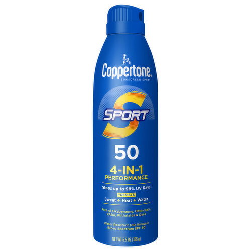 Coppertone 4-in-1 Performance Broad Spectrum SPF 50 Sunscreen Spray Image 1 of 5