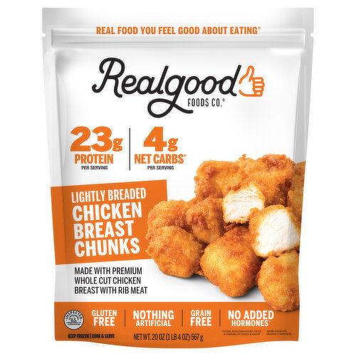 Realgood Foods Co. Lightly Breaded Chicken Breast Chunks Image 1 of 3