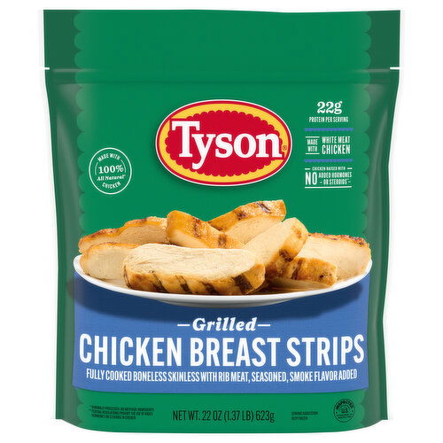 Tyson Chicken Breast Strips, Grilled