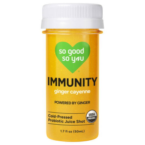 So Good So You Immunity Cold-Pressed Probiotic Ginger Cayenne Juice Shot