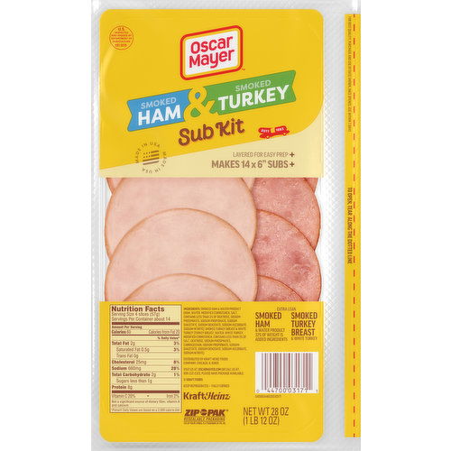 Oscar Mayer Sub Kit, Ham & Turkey, Smoked