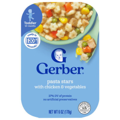 Gerber Toddler (12+ Months) Pasta Stars with Chicken & Vegetables