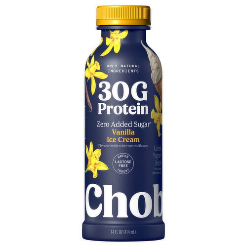 Chobani Zero Added Sugar Vanilla Ice Cream Greek Yogurt Drink Image 1 of 6
