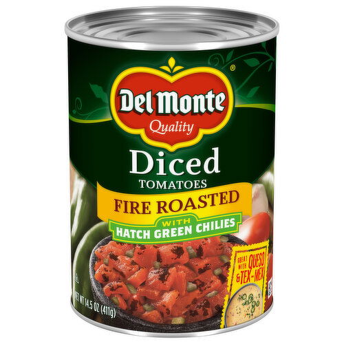 Del Monte Fire Roasted with Hatch Green Chilies Diced Tomatoes