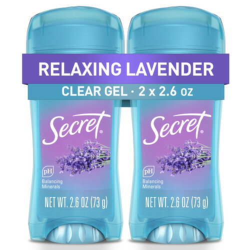 Secret Fresh Clear Gel Antiperspirant and Deodorant, Lavender, Pack of 2