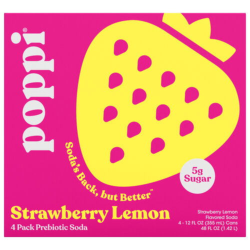 Poppi Strawberry Lemon Prebiotic Soda
