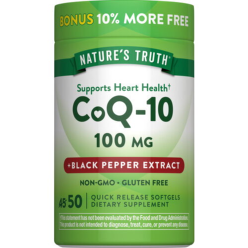 Nature's Truth Co Q-10 100 mg + Blk Pep 45+5 SG