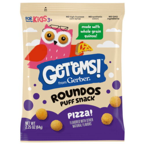 Gerber for Kids 3+ Roundos Pizza Puff Snack