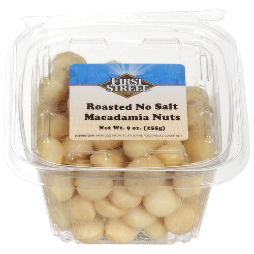 First Street Macadamia Nuts, No Salt, Roasted