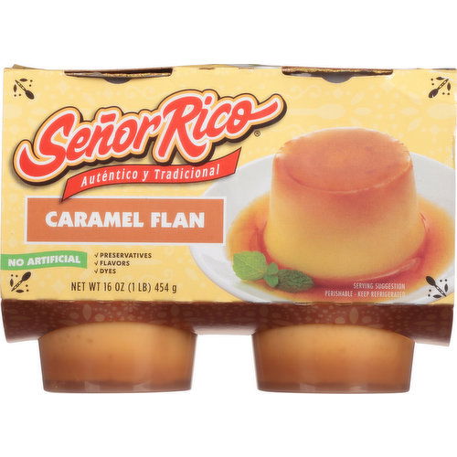 Senior Rico Caramel Flan, 4 Pack