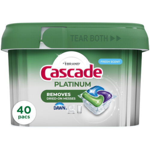 Cascade Platinum Dishwasher Pods, Fresh