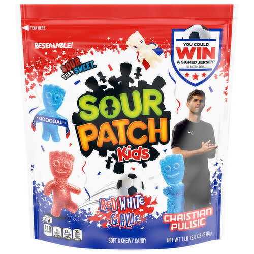 Sour Patch Kids Christian Pulisic Soft & Chewy Red White & Blue Candy Image 1 of 6