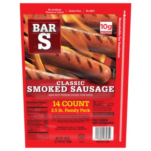 Bar S Classic Smoked Sausage Image 1 of 4