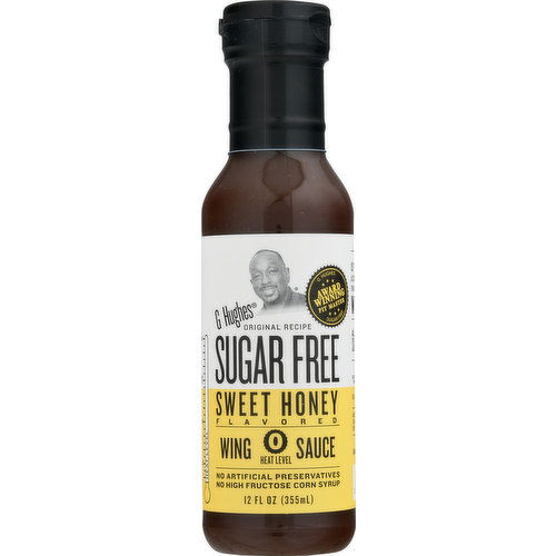 G Hughes Wing Sauce, Sugar Free, Sweet Honey Flavored