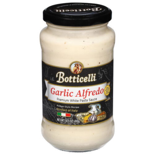 Botticelli Pasta Sauce, White, Premium, Garlic Alfredo