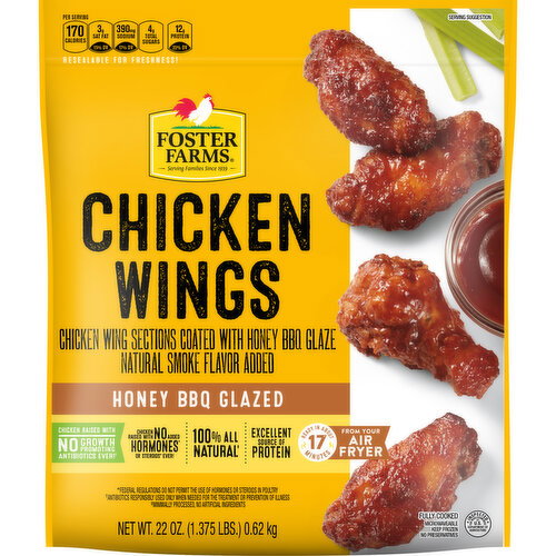 Foster Farms Honey BBQ Chicken Wings, Frozen Image 1 of 10