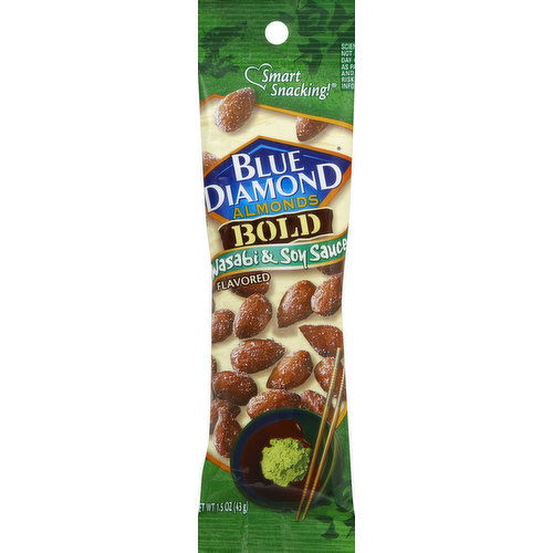 Blue Diamond Almonds, Wasabi & Soy Sauce Flavored, Bold