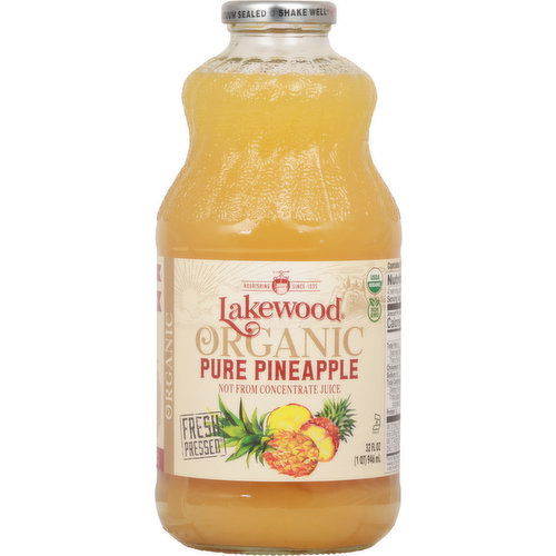 Lakewood Juice, Organic, Pure Pineapple