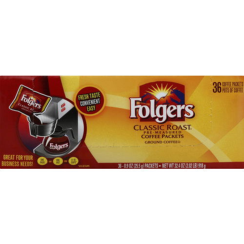 Instant coffee packets folgers Classic Roast,Ground Coffee