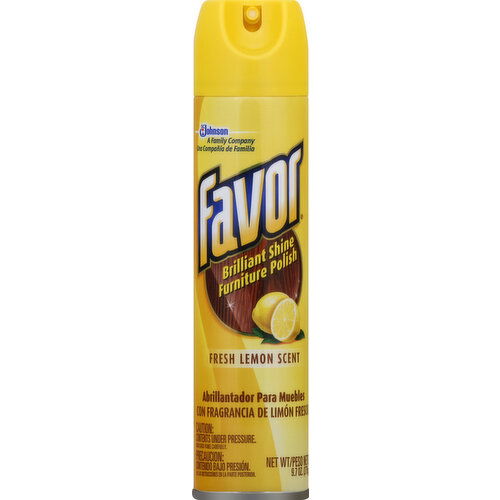 Favor Furniture Polish, Brilliant Shine, Fresh Lemon Scent