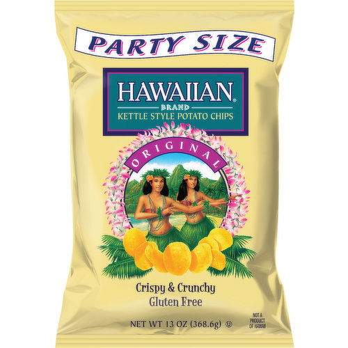 Hawaiian Potato Chips, Kettle Style, Crispy & Crunchy, Original, Party Size